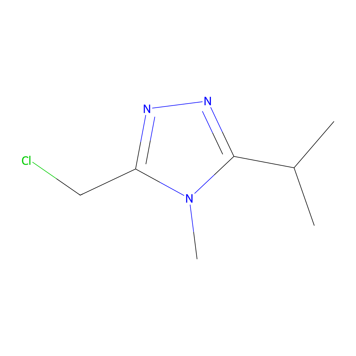 3-(chloromethyl)-4-methyl-5-(propan-2-yl)-4H-1,2,4-triazole molecular structure, CAS 1240529-11-6