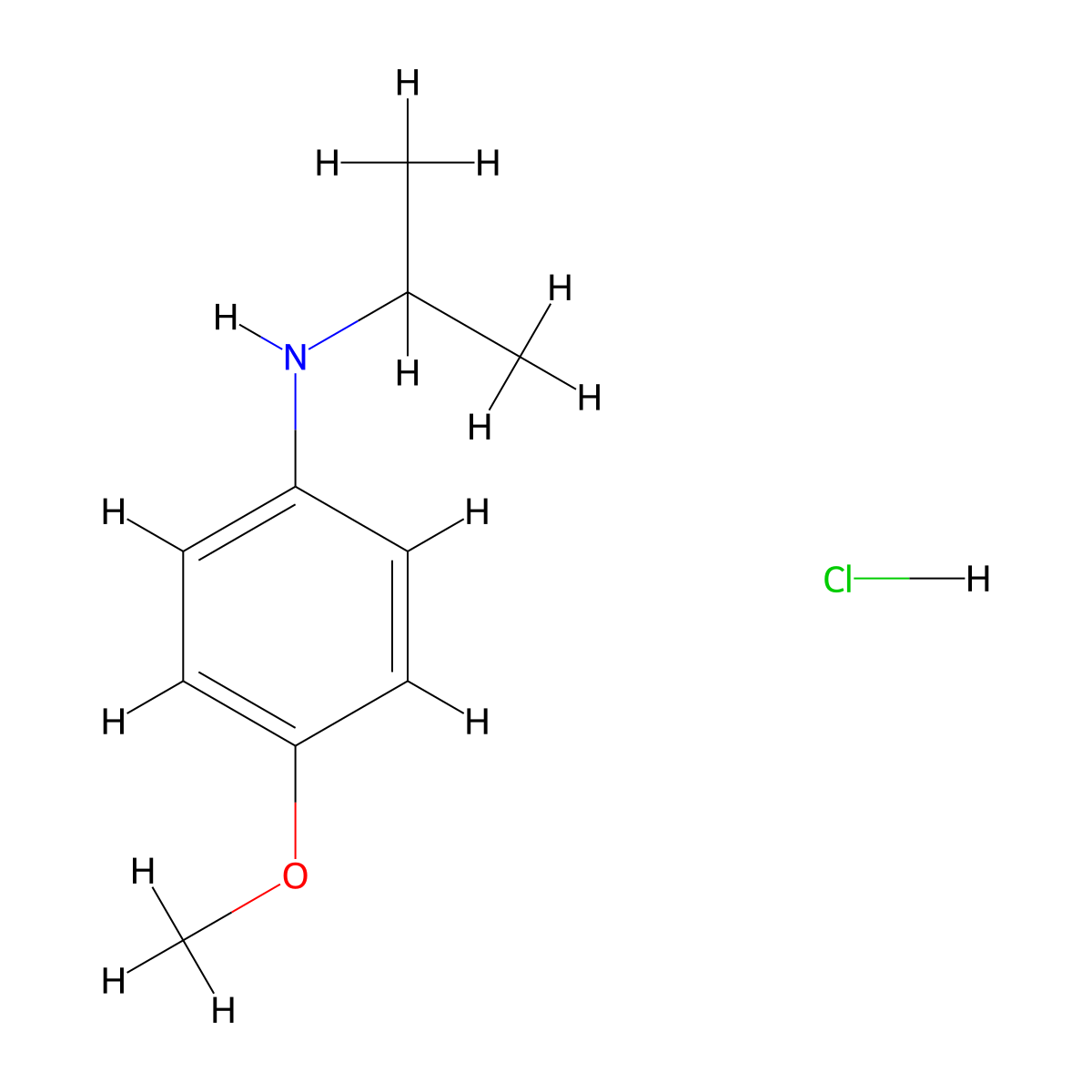 4-methoxy-N-(propan-2-yl)aniline hydrochloride molecular structure, CAS 1240529-20-7