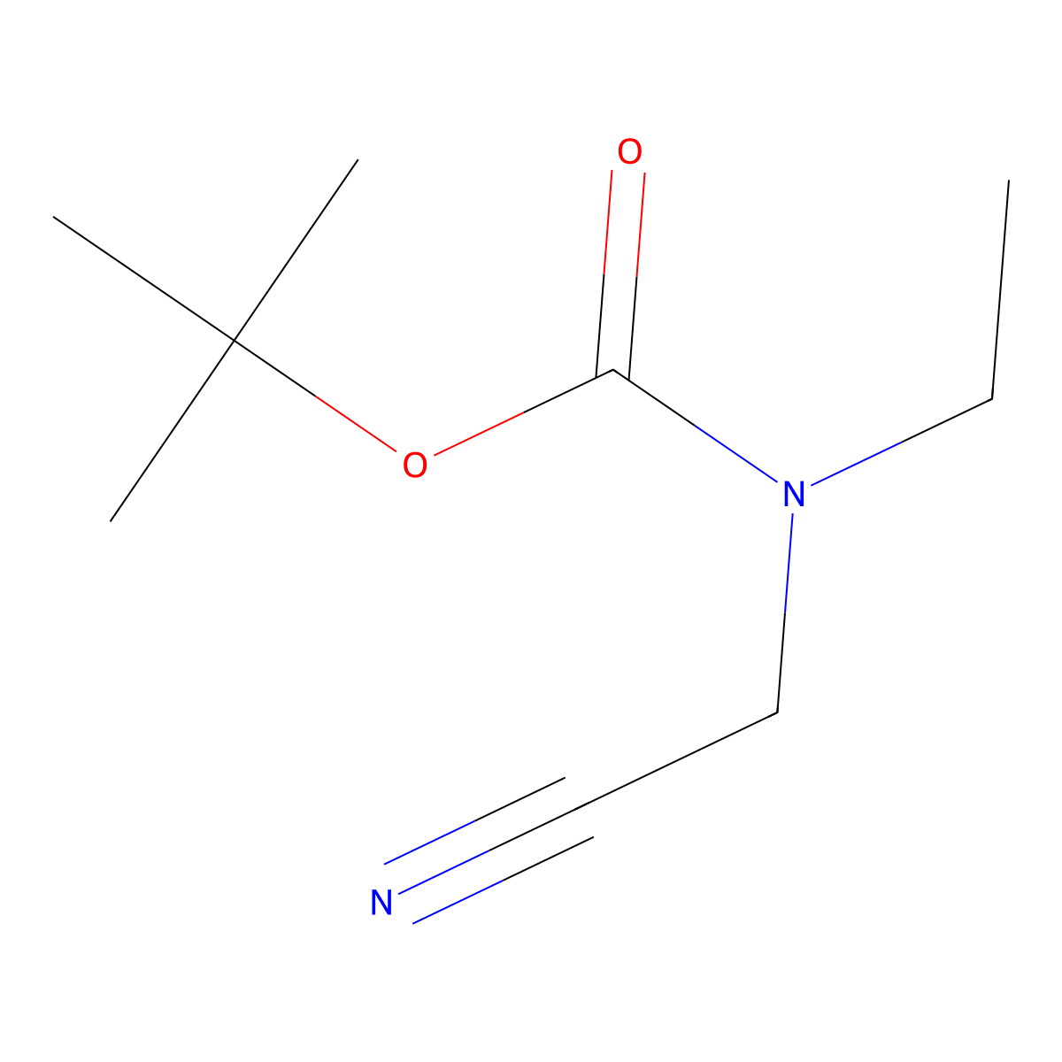 tert-butyl N-(cyanomethyl)-N-ethylcarbamate molecular structure, CAS 1240529-22-9