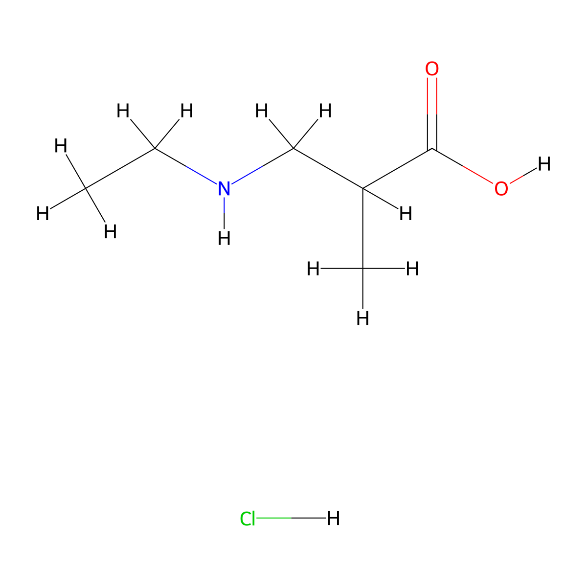 3-(Ethylamino)-2-methylpropanoic acid hydrochloride molecular structure, CAS 1240529-23-0