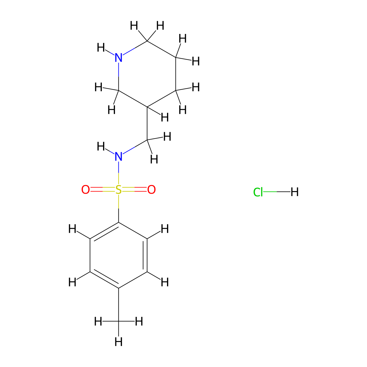 4-methyl-N-(piperidin-3-ylmethyl)benzene-1-sulfonamide hydrochloride molecular structure, CAS 1240529-27-4