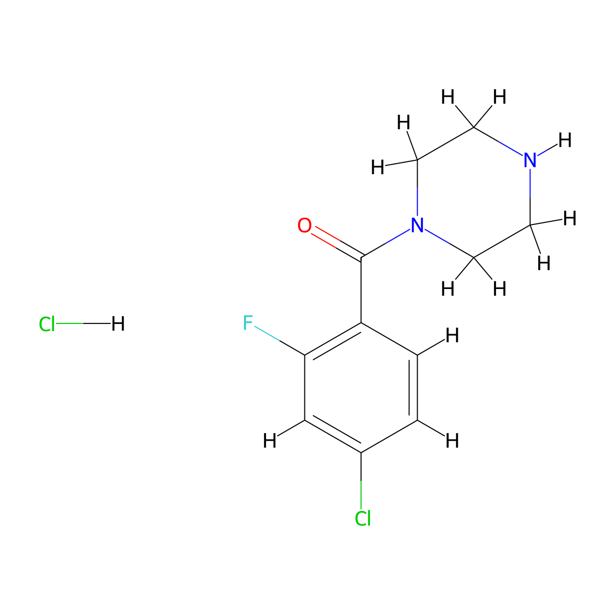 1-(4-Chloro-2-fluorobenzoyl)piperazine hydrochloride molecular structure, CAS 1240529-28-5