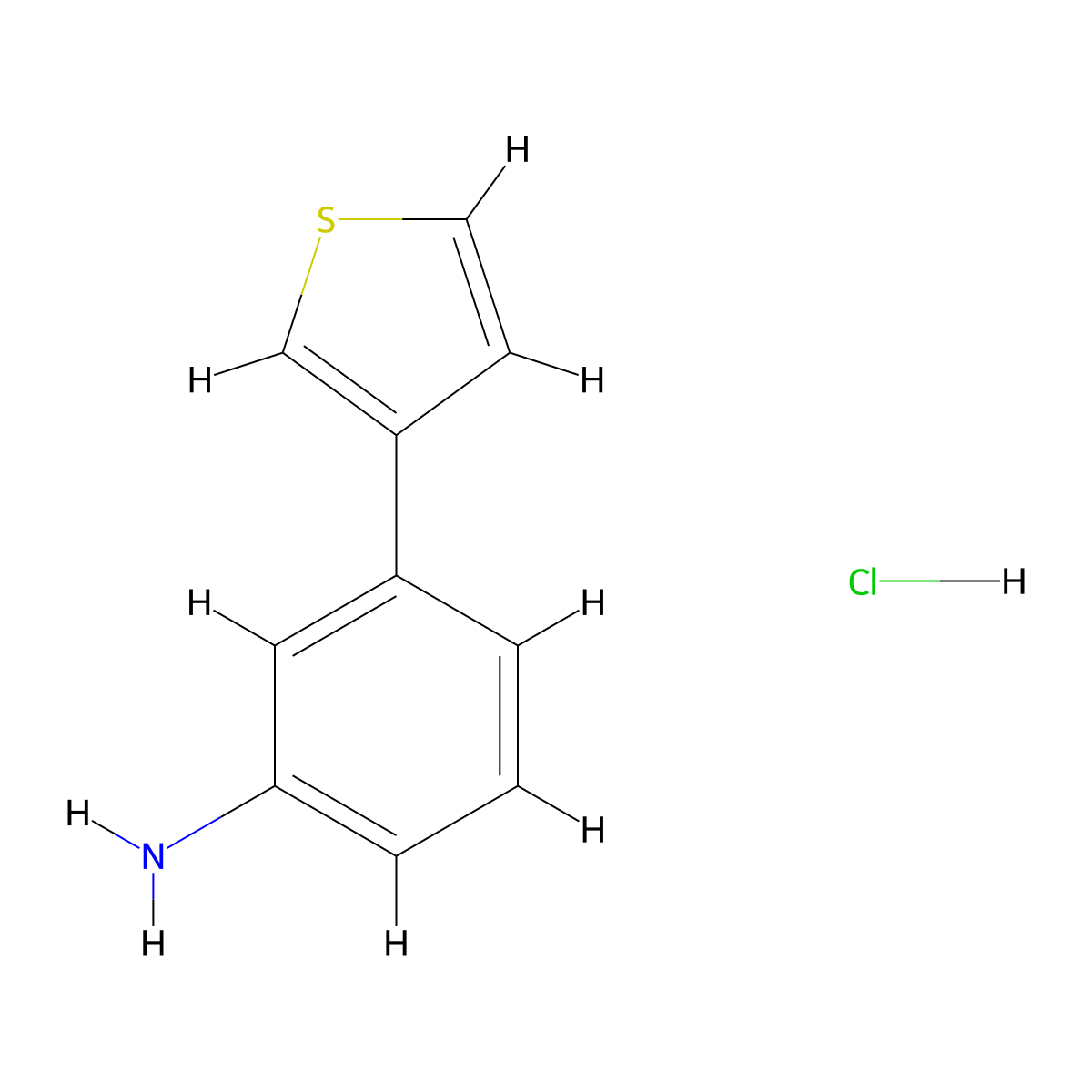 3-(Thiophen-3-yl)aniline hydrochloride molecular structure, CAS 1240529-35-4