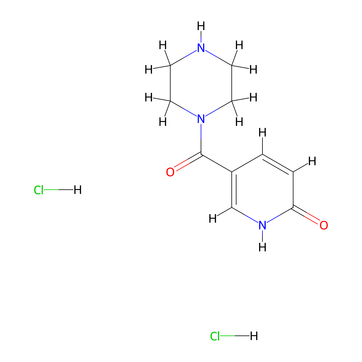5-(Piperazine-1-carbonyl)-1,2-dihydropyridin-2-one dihydrochloride molecular structure, CAS 1240529-45-6