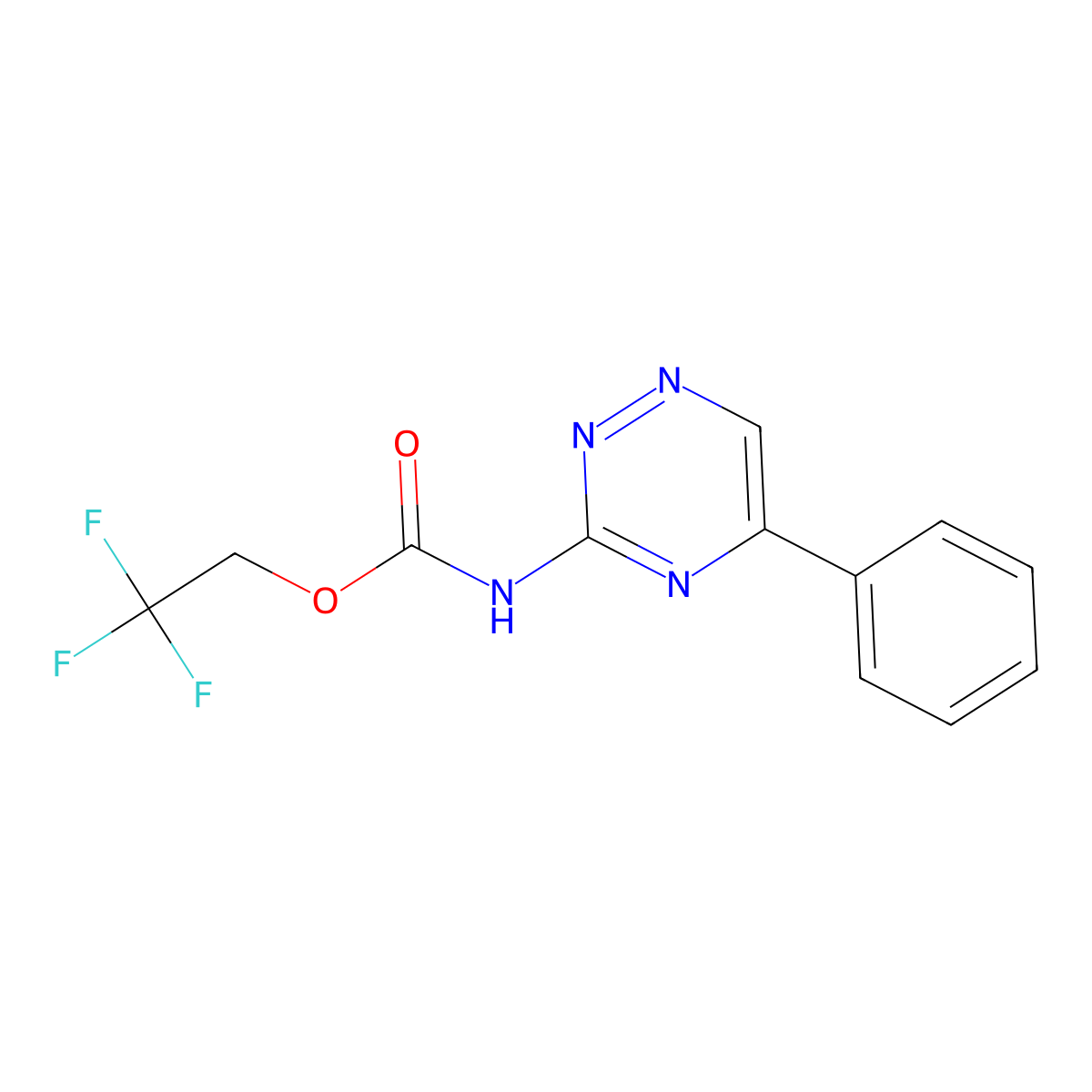 2,2,2-trifluoroethyl N-(5-phenyl-1,2,4-triazin-3-yl)carbamate molecular structure, CAS 1240529-55-8