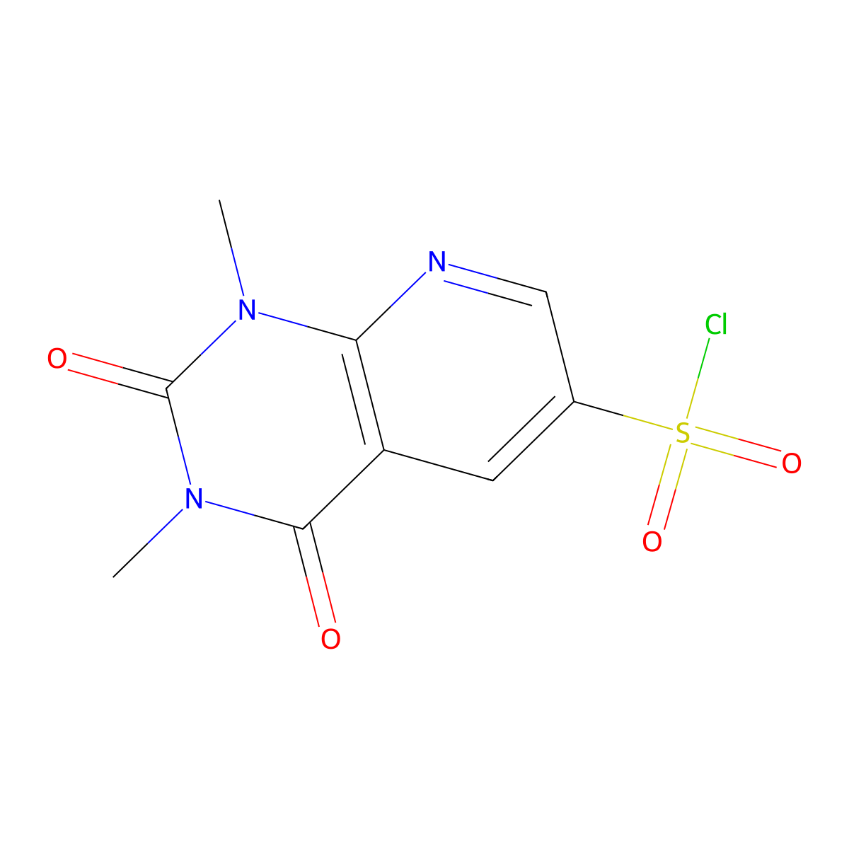 1,3-dimethyl-2,4-dioxo-1H,2H,3H,4H-pyrido[2,3-d]pyrimidine-6-sulfonyl chloride molecular structure, CAS 1240529-56-9