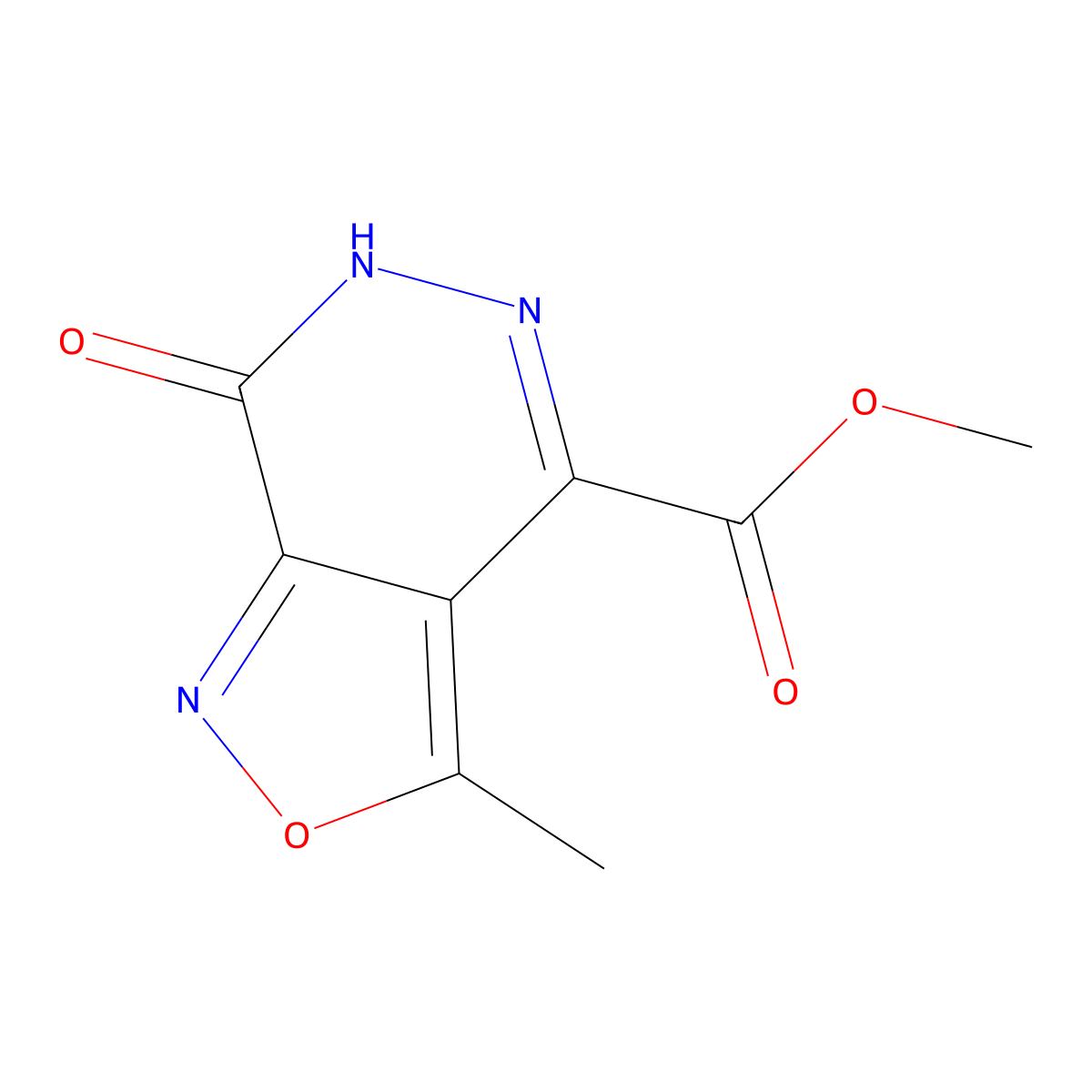 methyl 3-methyl-7-oxo-6H,7H-[1,2]oxazolo[3,4-d]pyridazine-4-carboxylate molecular structure, CAS 1240529-59-2
