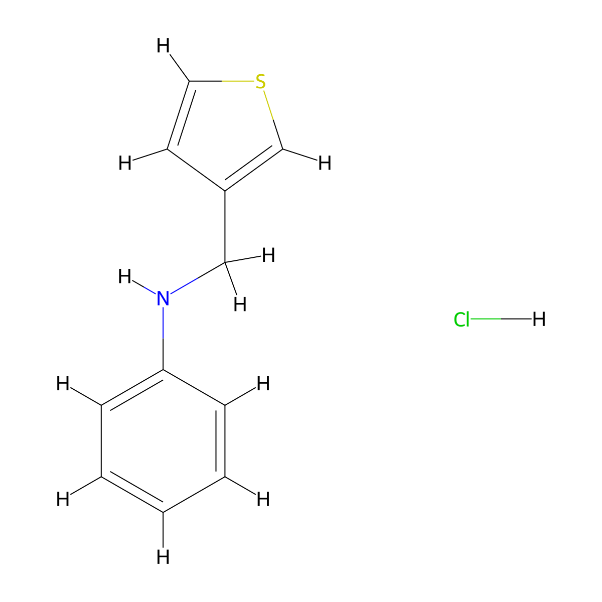 N-(thiophen-3-ylmethyl)aniline hydrochloride molecular structure, CAS 1240529-61-6