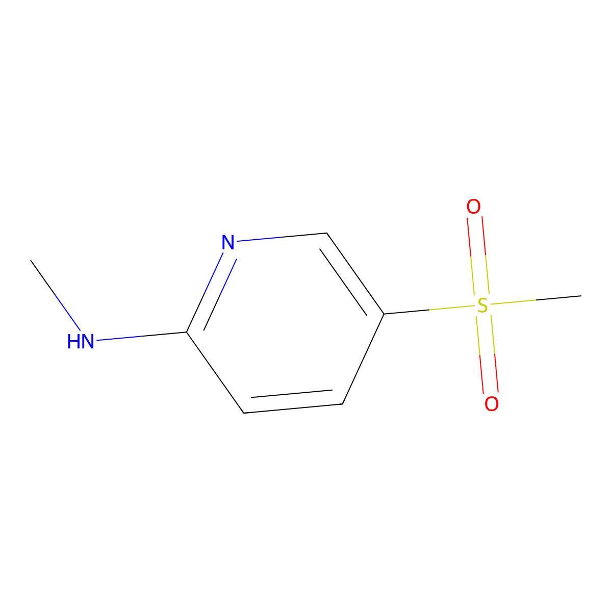 N-methyl-5-(methylsulfonyl)-2-pyridinamine molecular structure, CAS 1240554-92-0