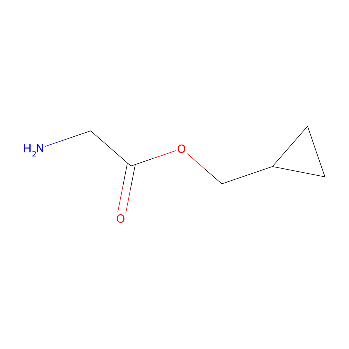 Cyclopropylmethyl 2-aminoacetate molecular structure, CAS 1240562-14-4