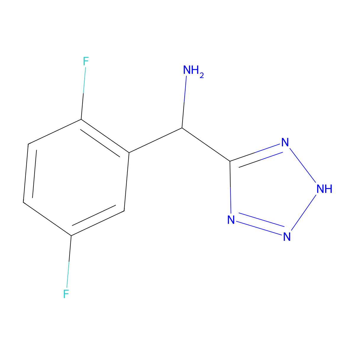 (2,5-Difluorophenyl)(1h-1,2,3,4-tetrazol-5-yl)methanamine molecular structure, CAS 1240562-17-7