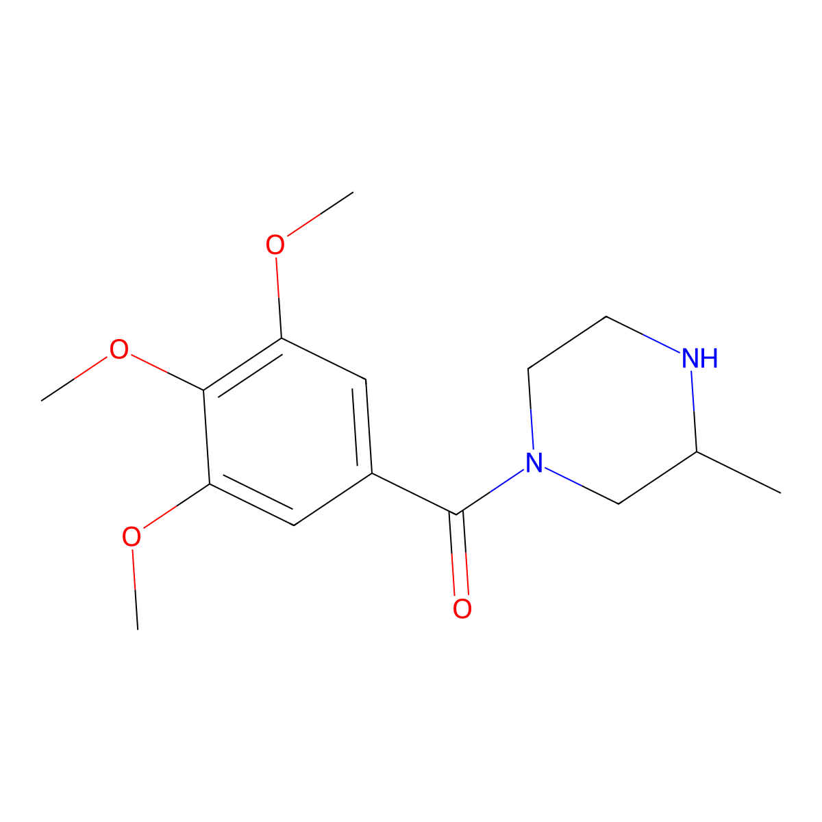 3-Methyl-1-(3,4,5-trimethoxybenzoyl)piperazine molecular structure, CAS 1240564-32-2