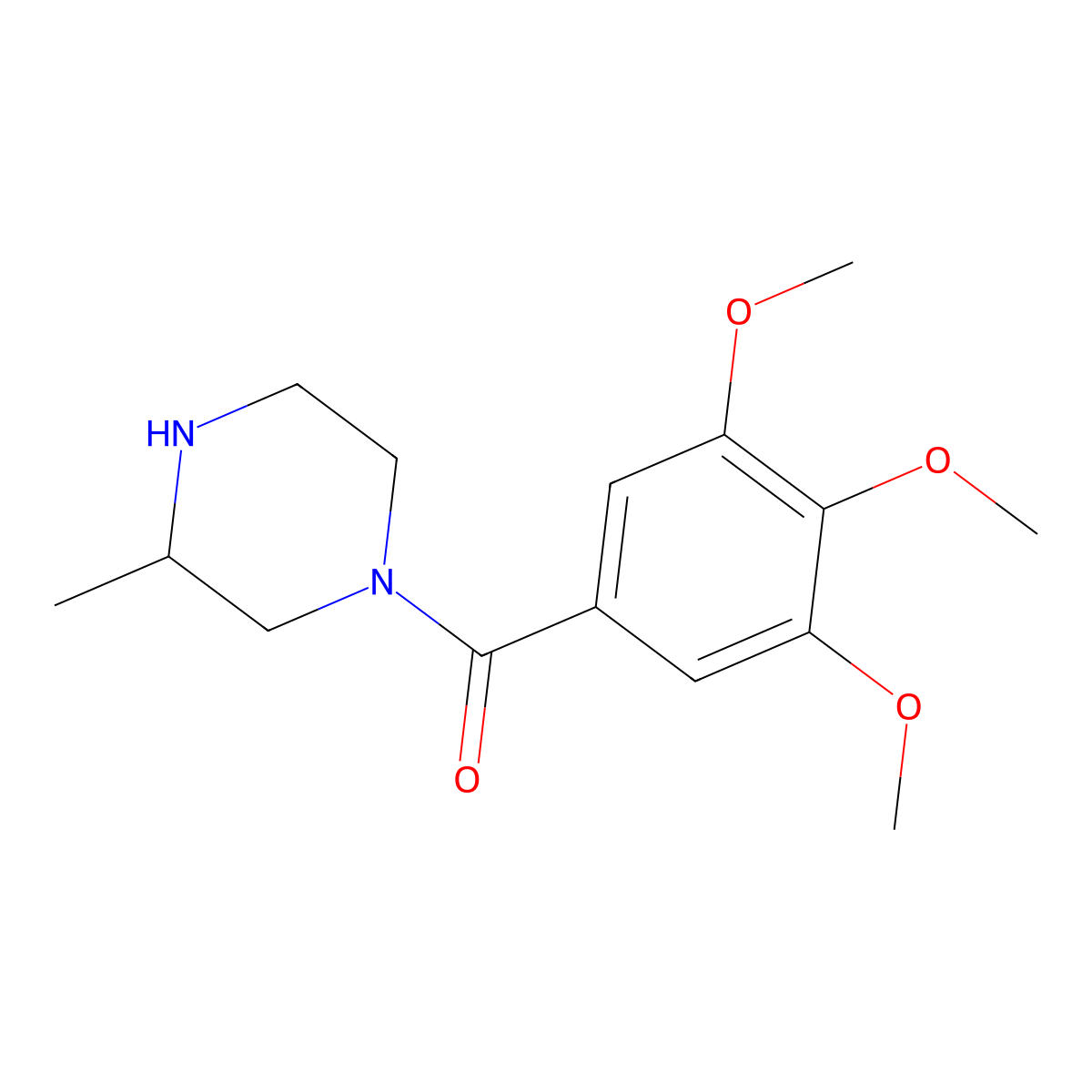 3-Methyl-1-(3,4,5-trimethoxybenzoyl)piperazine molecular structure, CAS 1240564-32-2