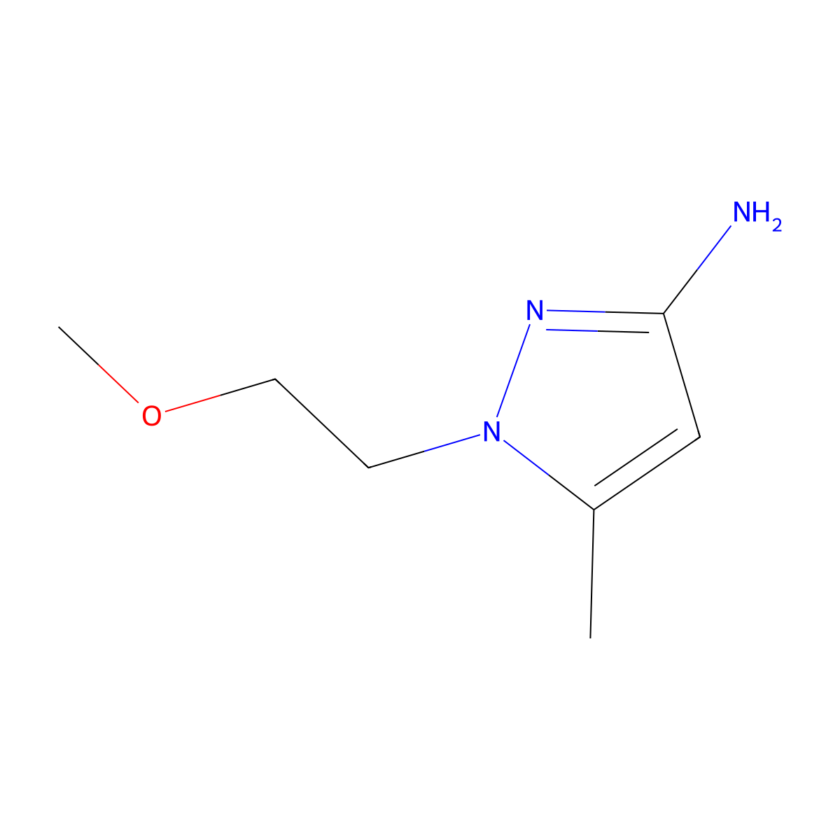 1-(2-Methoxyethyl)-5-methyl-1H-pyrazol-3-amine molecular structure, CAS 1240564-33-3