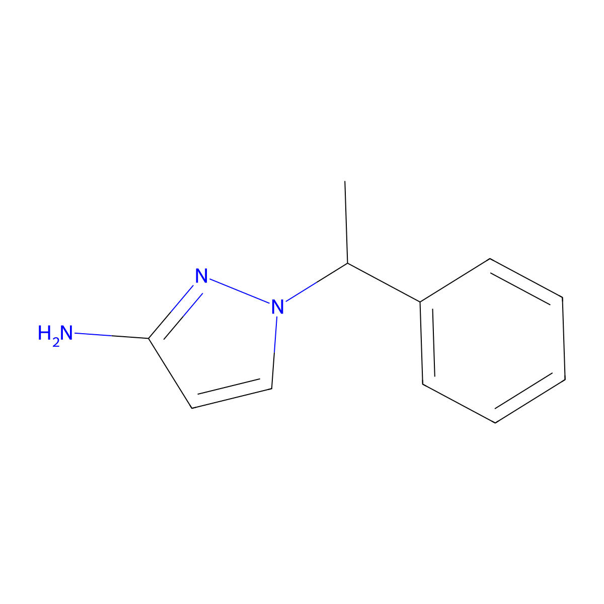 1-(1-phenylethyl)-1H-pyrazol-3-amine molecular structure, CAS 1240564-34-4