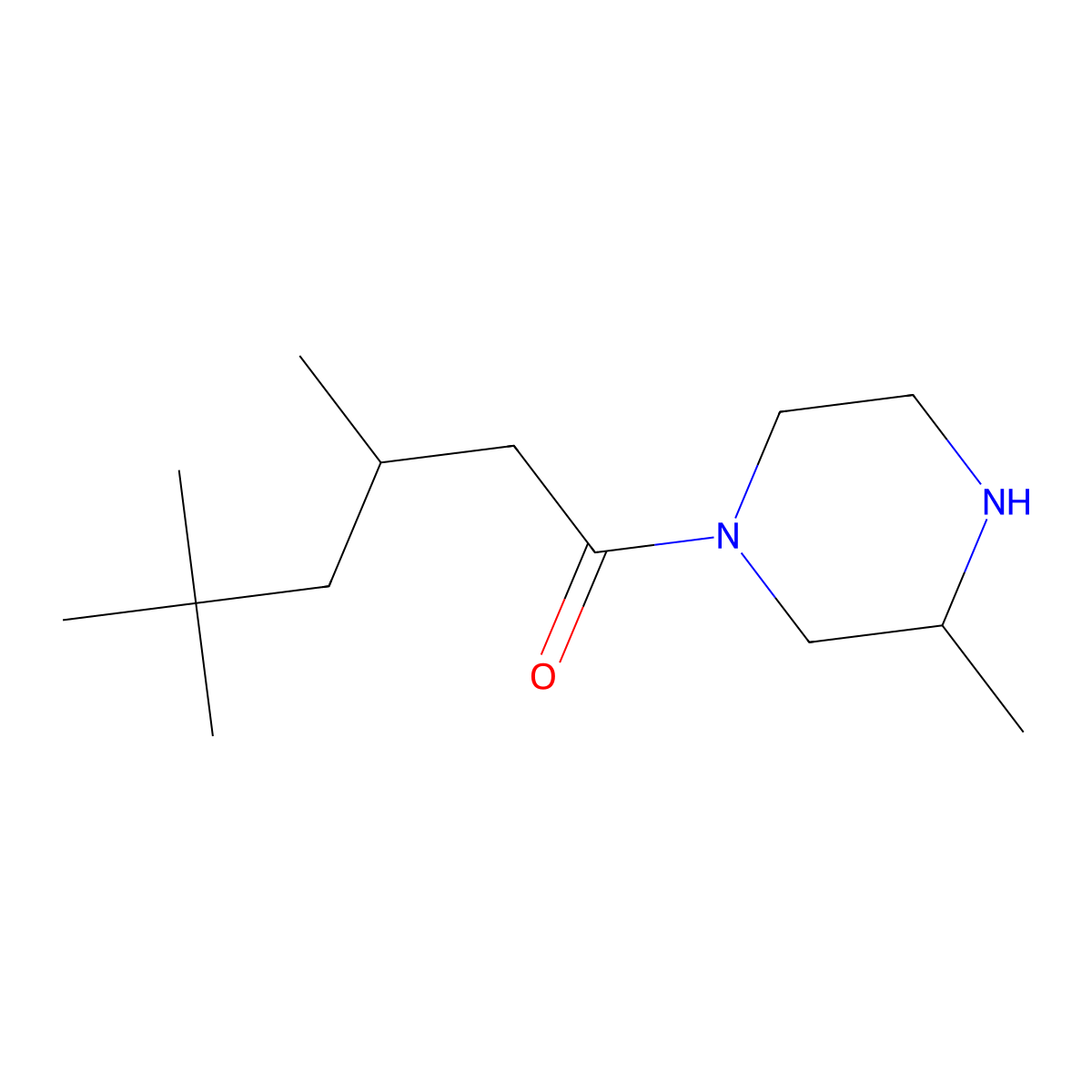 3,5,5-Trimethyl-1-(3-methylpiperazin-1-yl)hexan-1-one molecular structure, CAS 1240564-36-6