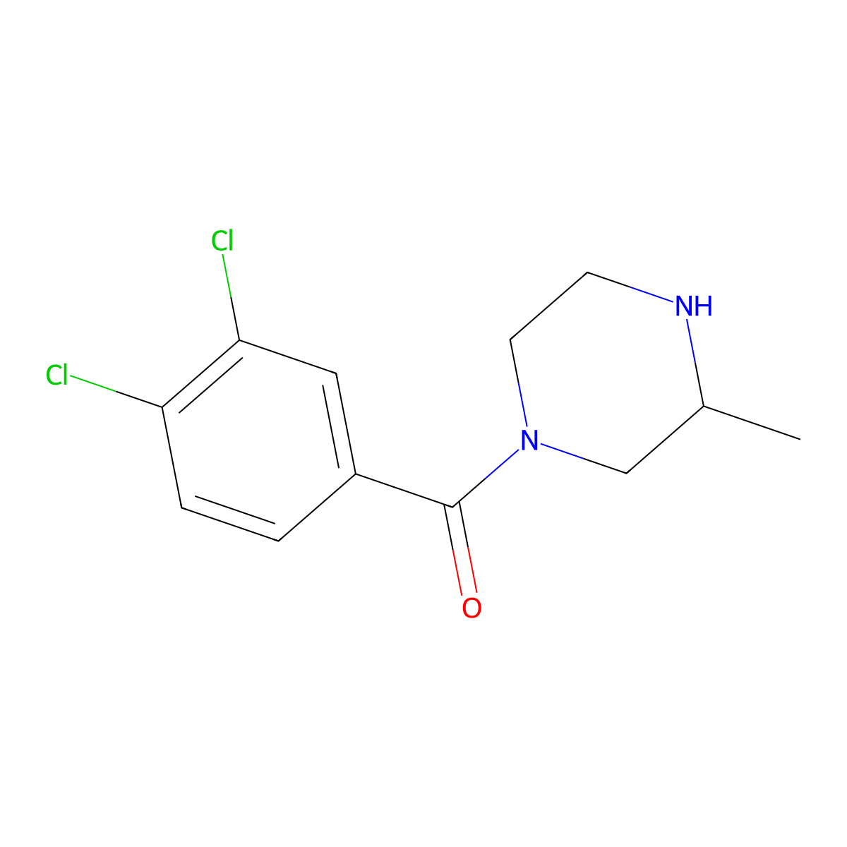 1-(3,4-Dichlorobenzoyl)-3-methylpiperazine molecular structure, CAS 1240564-40-2