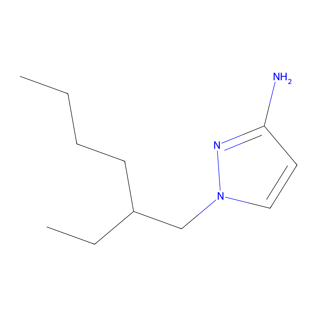 1-(2-Ethylhexyl)-1H-pyrazol-3-amine molecular structure, CAS 1240564-44-6