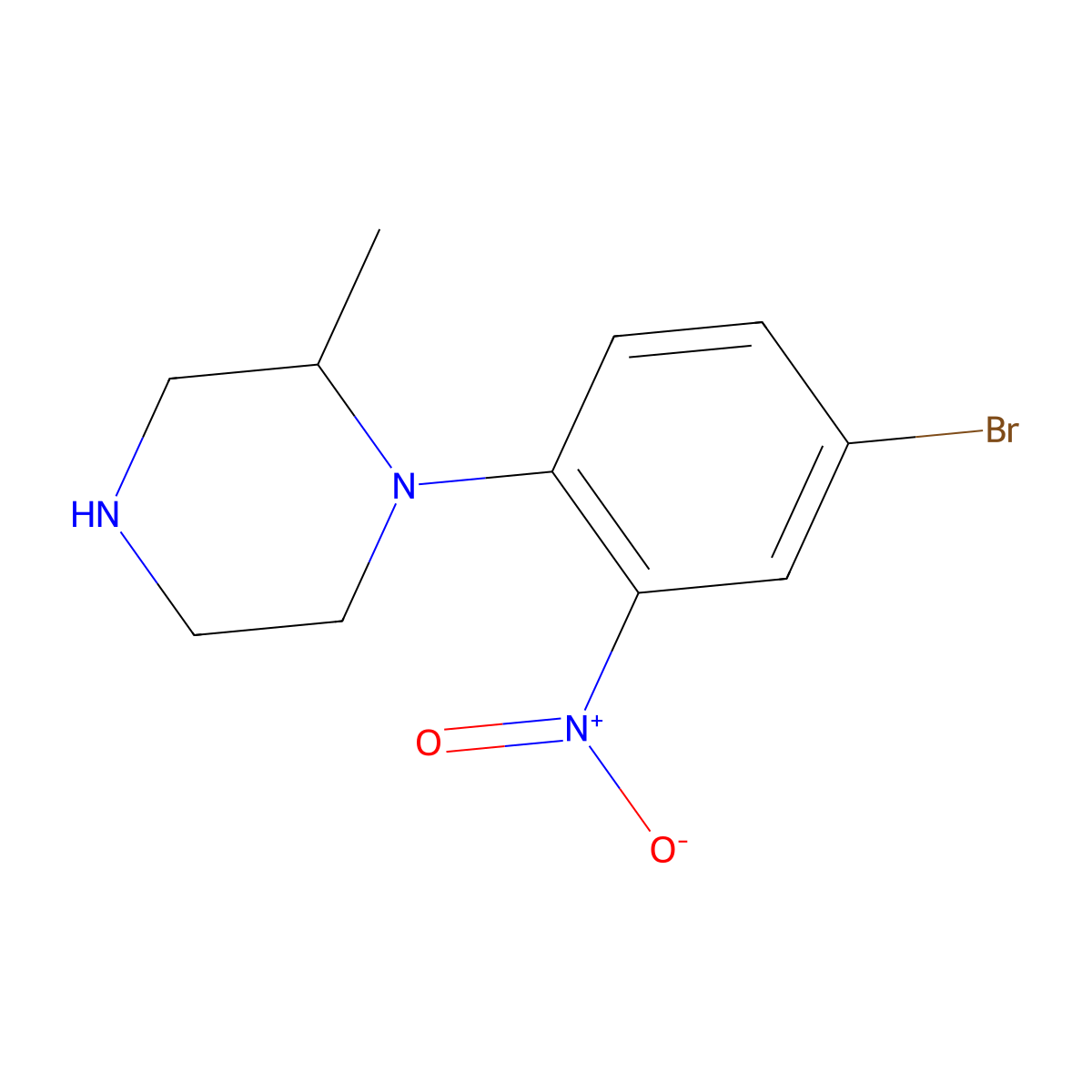 1-(4-Bromo-2-nitrophenyl)-2-methylpiperazine molecular structure, CAS 1240564-48-0