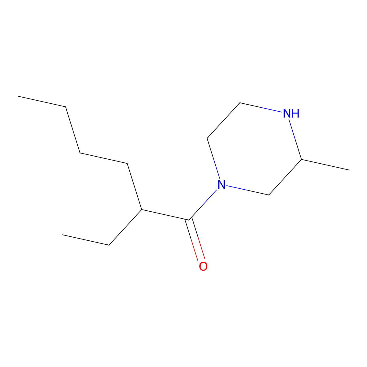 2-Ethyl-1-(3-methylpiperazin-1-yl)hexan-1-one molecular structure, CAS 1240564-54-8