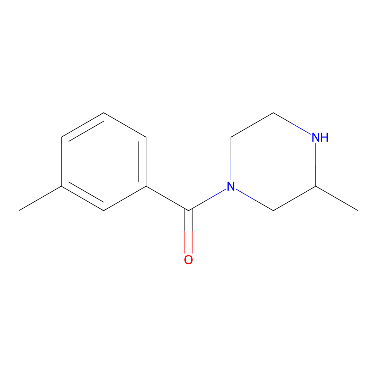 3-Methyl-1-(3-methylbenzoyl)piperazine molecular structure, CAS 1240564-64-0
