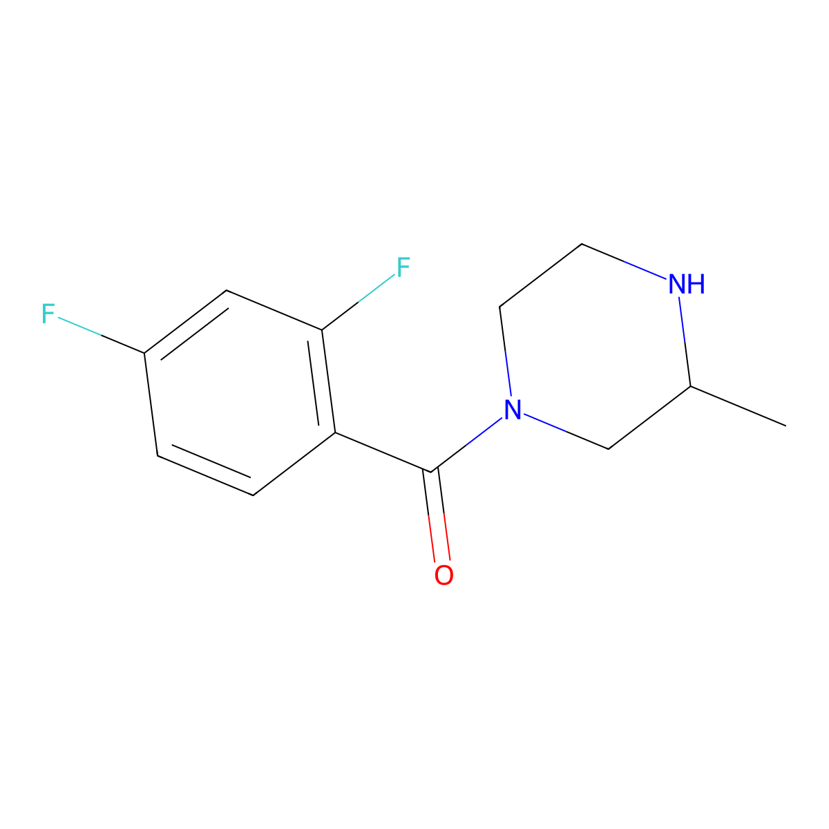 1-(2,4-Difluorobenzoyl)-3-methylpiperazine molecular structure, CAS 1240564-71-9
