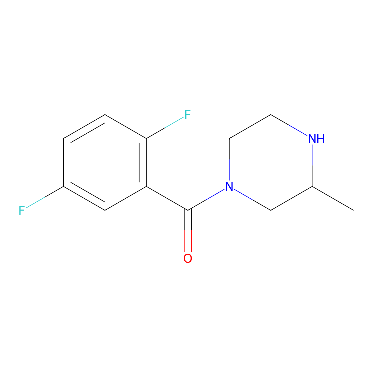 1-(2,5-Difluorobenzoyl)-3-methylpiperazine molecular structure, CAS 1240564-77-5