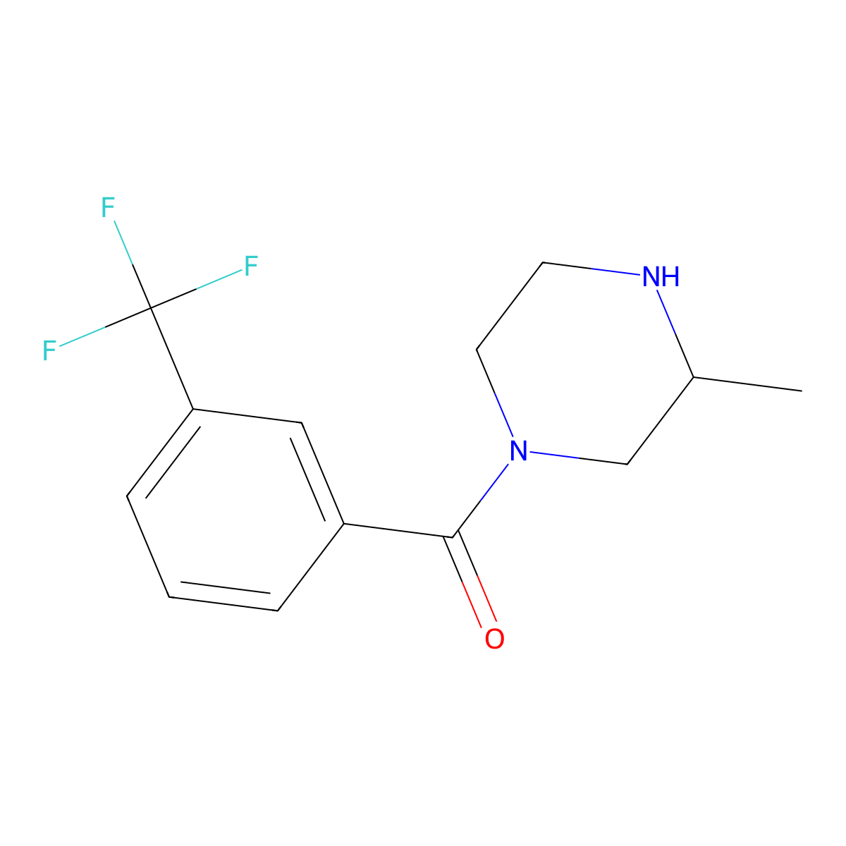 3-Methyl-1-[3-(trifluoromethyl)benzoyl]piperazine molecular structure, CAS 1240564-79-7