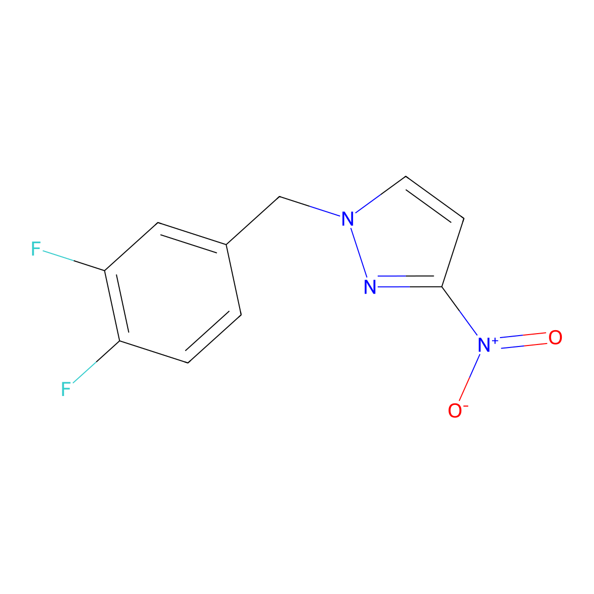 1-[(3,4-Difluorophenyl)methyl]-3-nitro-1H-pyrazole molecular structure, CAS 1240564-83-3