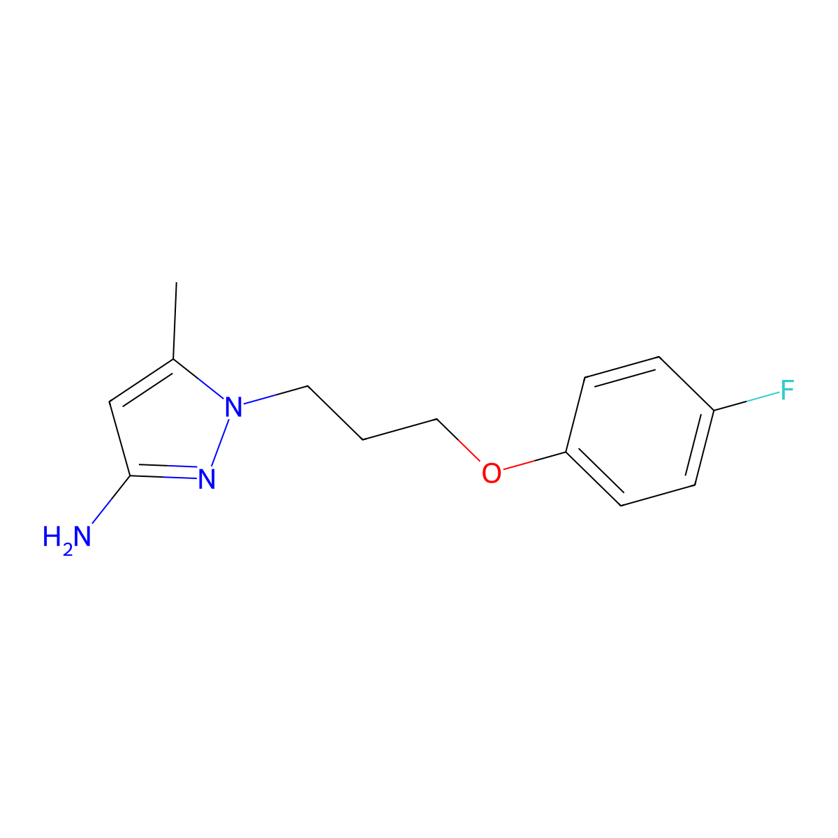 1-[3-(4-Fluorophenoxy)propyl]-5-methyl-1H-pyrazol-3-amine molecular structure, CAS 1240564-84-4