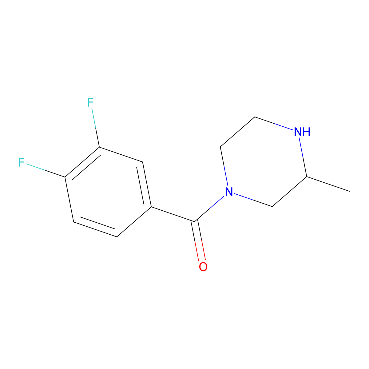 1-(3,4-Difluorobenzoyl)-3-methylpiperazine molecular structure, CAS 1240564-95-7