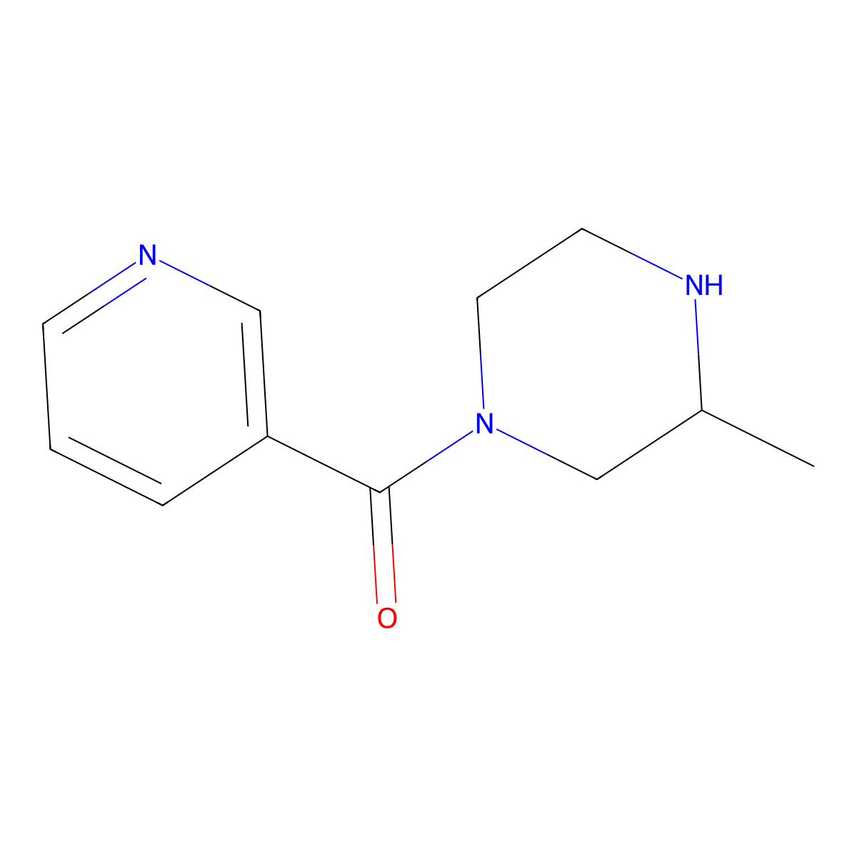 3-Methyl-1-(pyridine-3-carbonyl)piperazine molecular structure, CAS 1240564-98-0