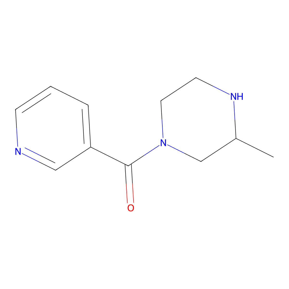 3-Methyl-1-(pyridine-3-carbonyl)piperazine molecular structure, CAS 1240564-98-0