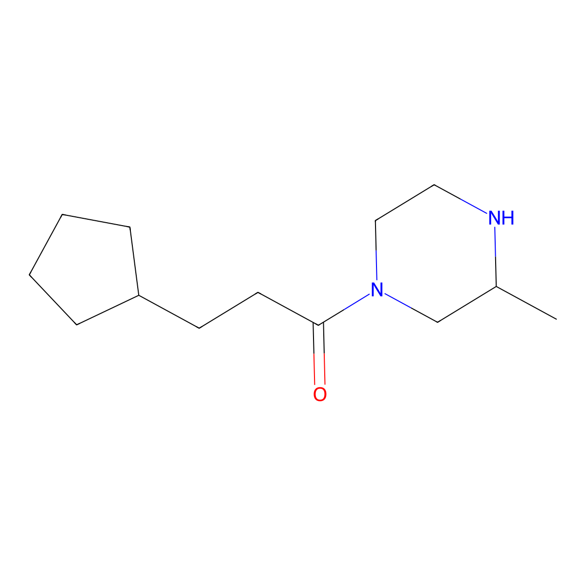 3-Cyclopentyl-1-(3-methylpiperazin-1-yl)propan-1-one molecular structure, CAS 1240564-99-1