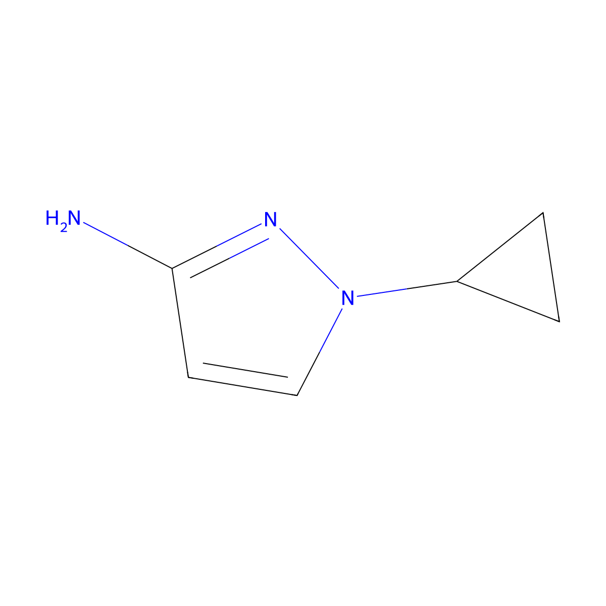 1-Cyclopropyl-1H-pyrazol-3-amine molecular structure, CAS 1240565-06-3