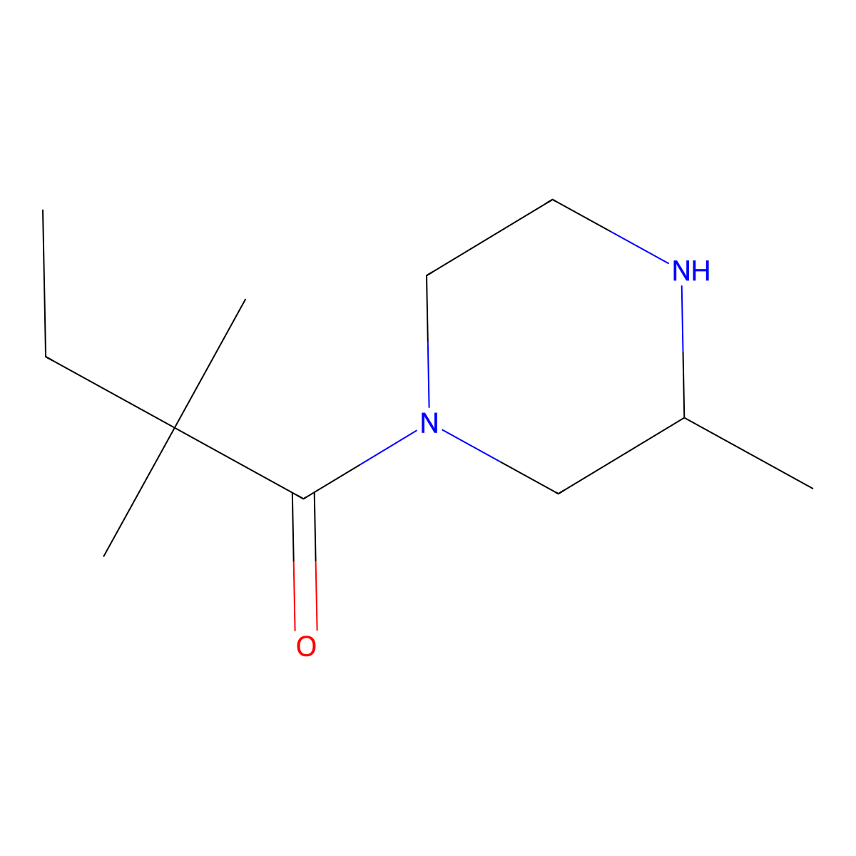 2,2-Dimethyl-1-(3-methylpiperazin-1-yl)butan-1-one molecular structure, CAS 1240565-10-9