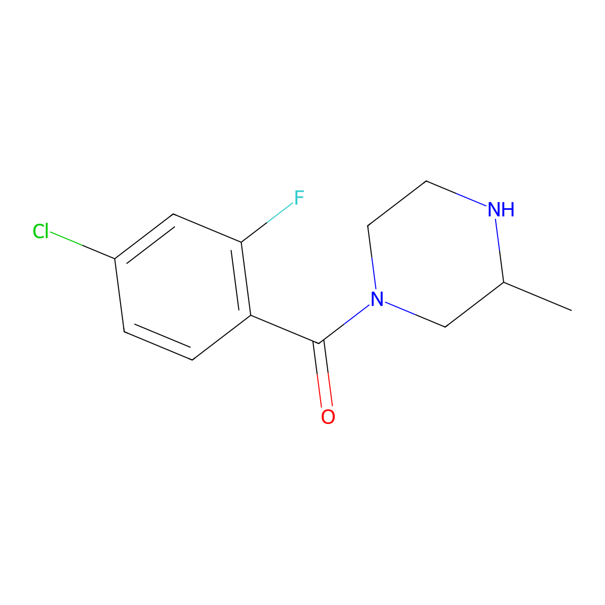 1-(4-Chloro-2-fluorobenzoyl)-3-methylpiperazine molecular structure, CAS 1240565-13-2