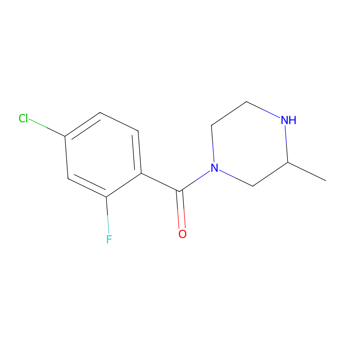 1-(4-Chloro-2-fluorobenzoyl)-3-methylpiperazine molecular structure, CAS 1240565-13-2