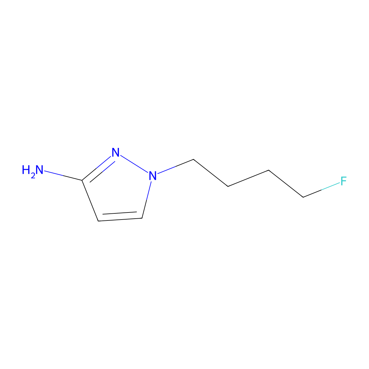 1-(4-Fluorobutyl)-1H-pyrazol-3-amine molecular structure, CAS 1240565-15-4