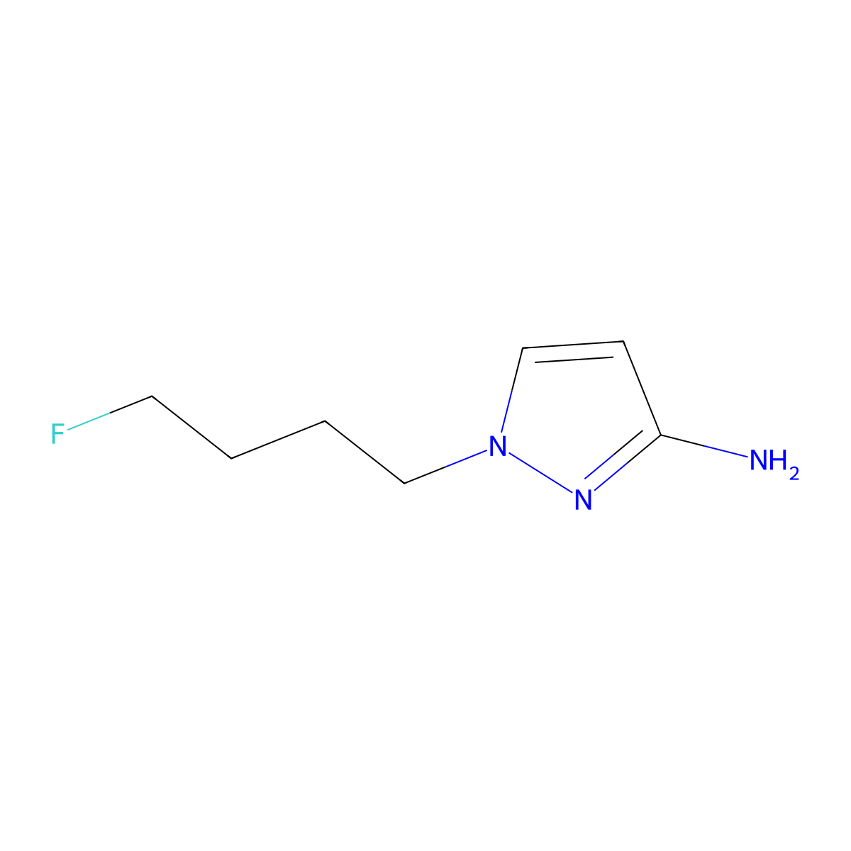 1-(4-Fluorobutyl)-1H-pyrazol-3-amine molecular structure, CAS 1240565-15-4
