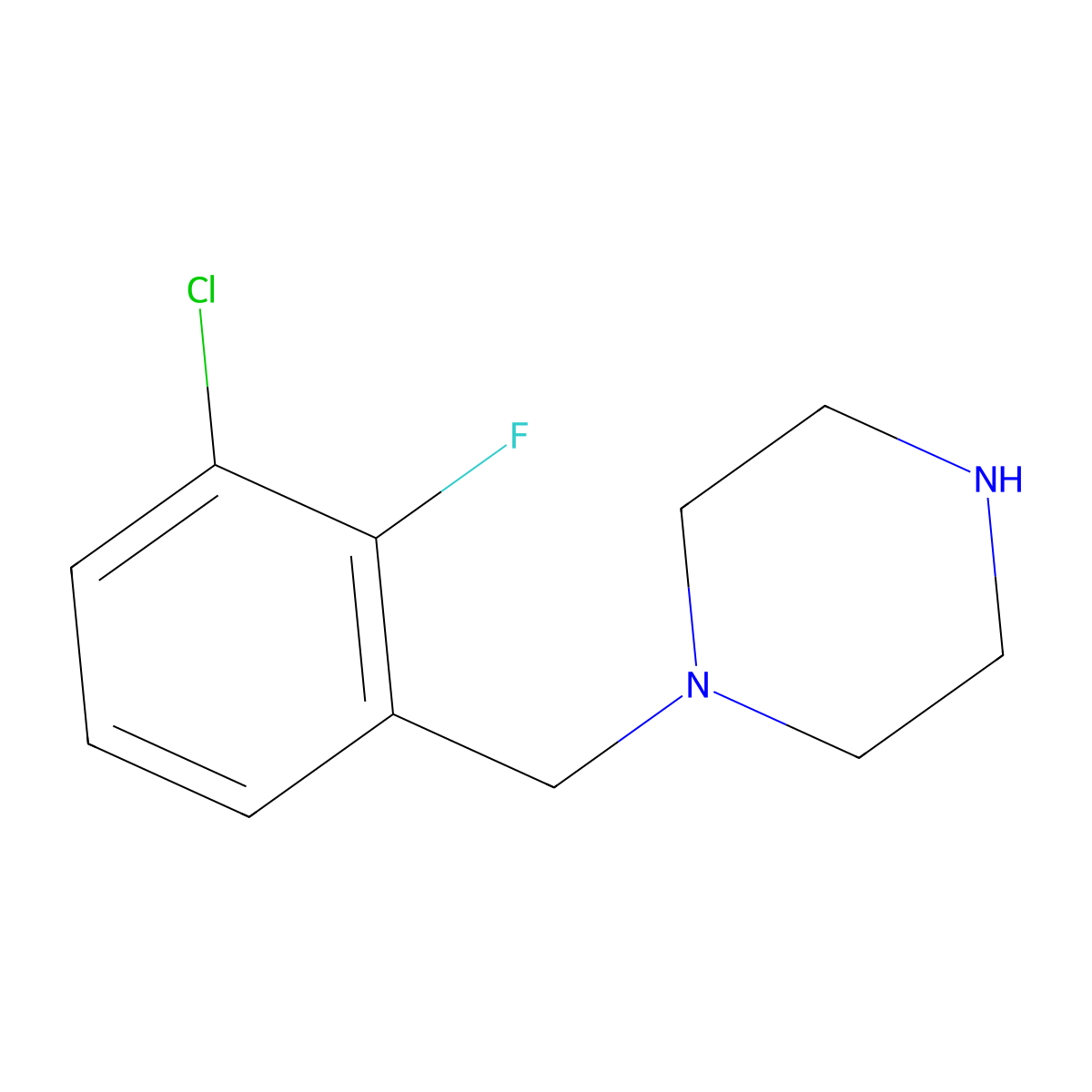 1-[(3-Chloro-2-fluorophenyl)methyl]piperazine molecular structure, CAS 1240565-18-7