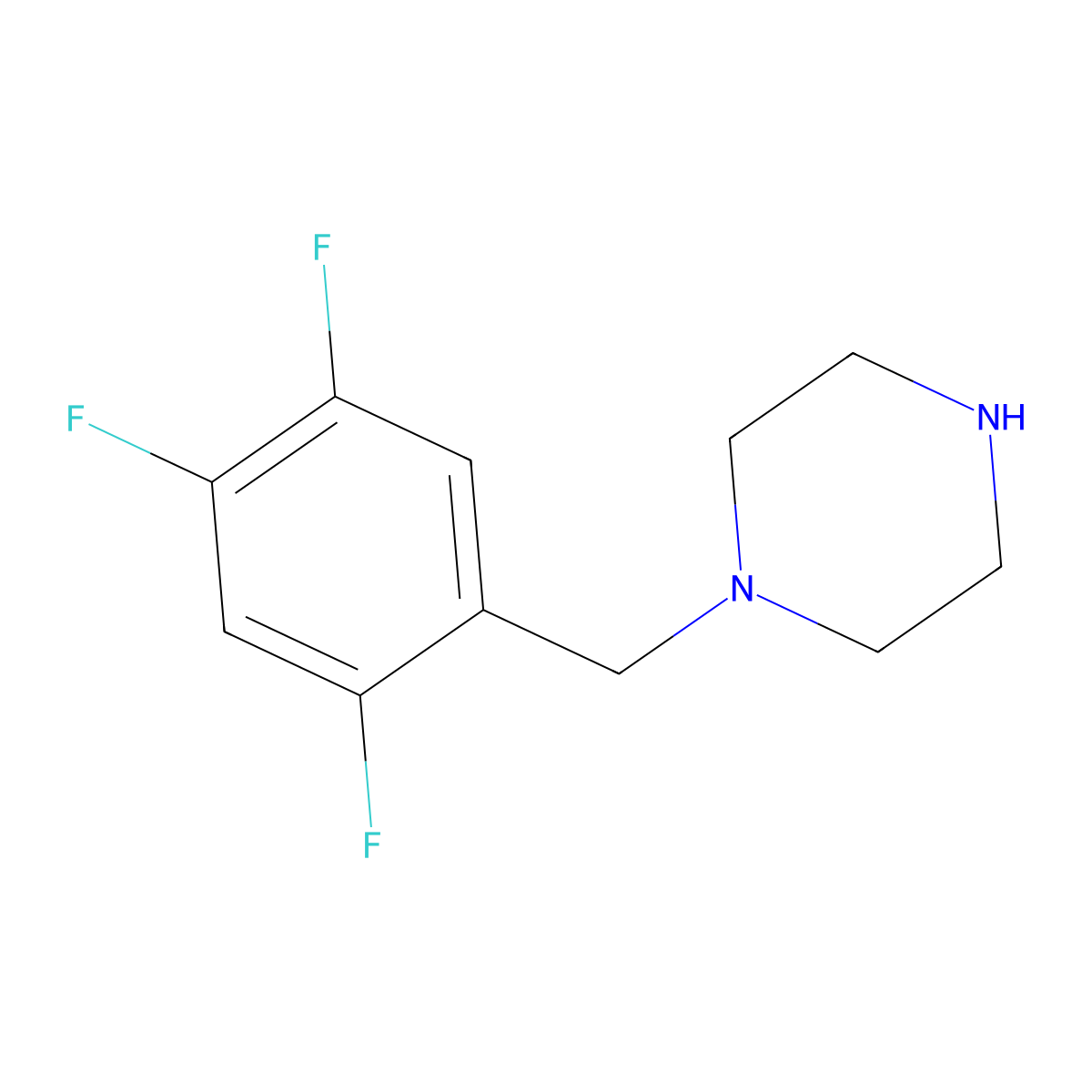 1-[(2,4,5-Trifluorophenyl)methyl]piperazine molecular structure, CAS 1240565-28-9