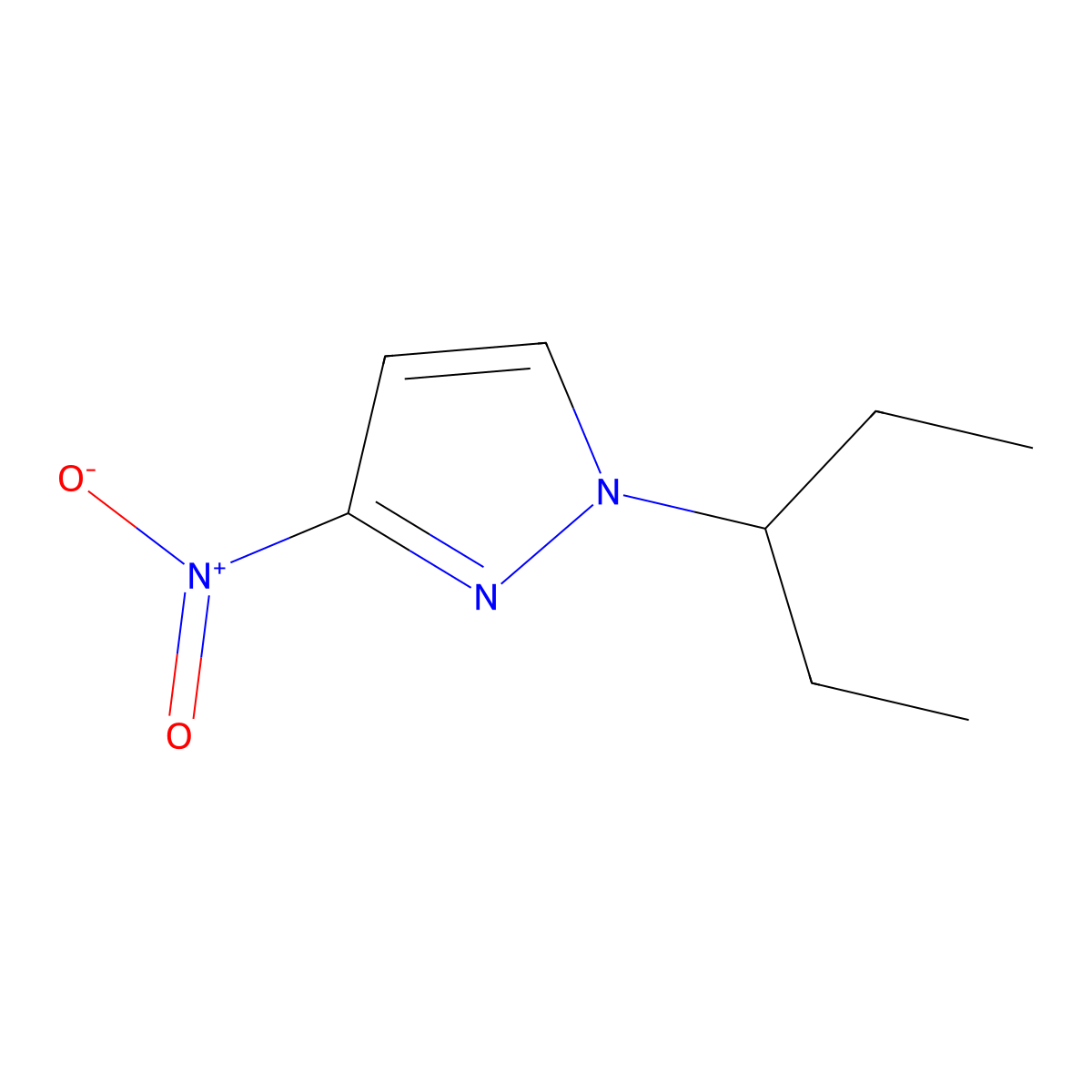 3-Nitro-1-(pentan-3-yl)-1H-pyrazole molecular structure, CAS 1240565-30-3