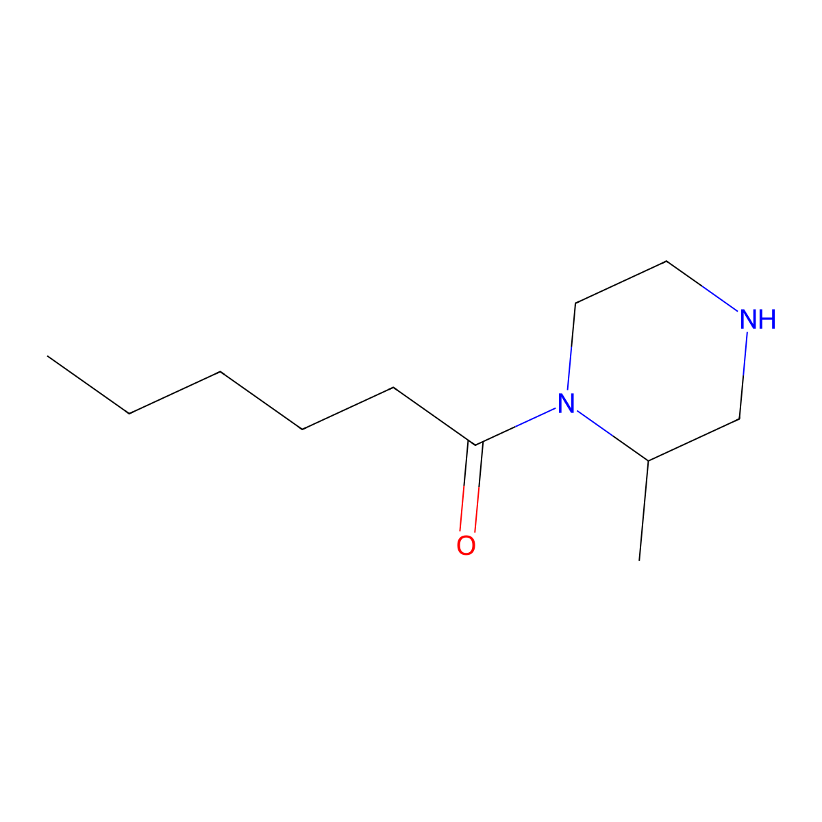 1-(2-Methylpiperazin-1-yl)hexan-1-one molecular structure, CAS 1240565-32-5