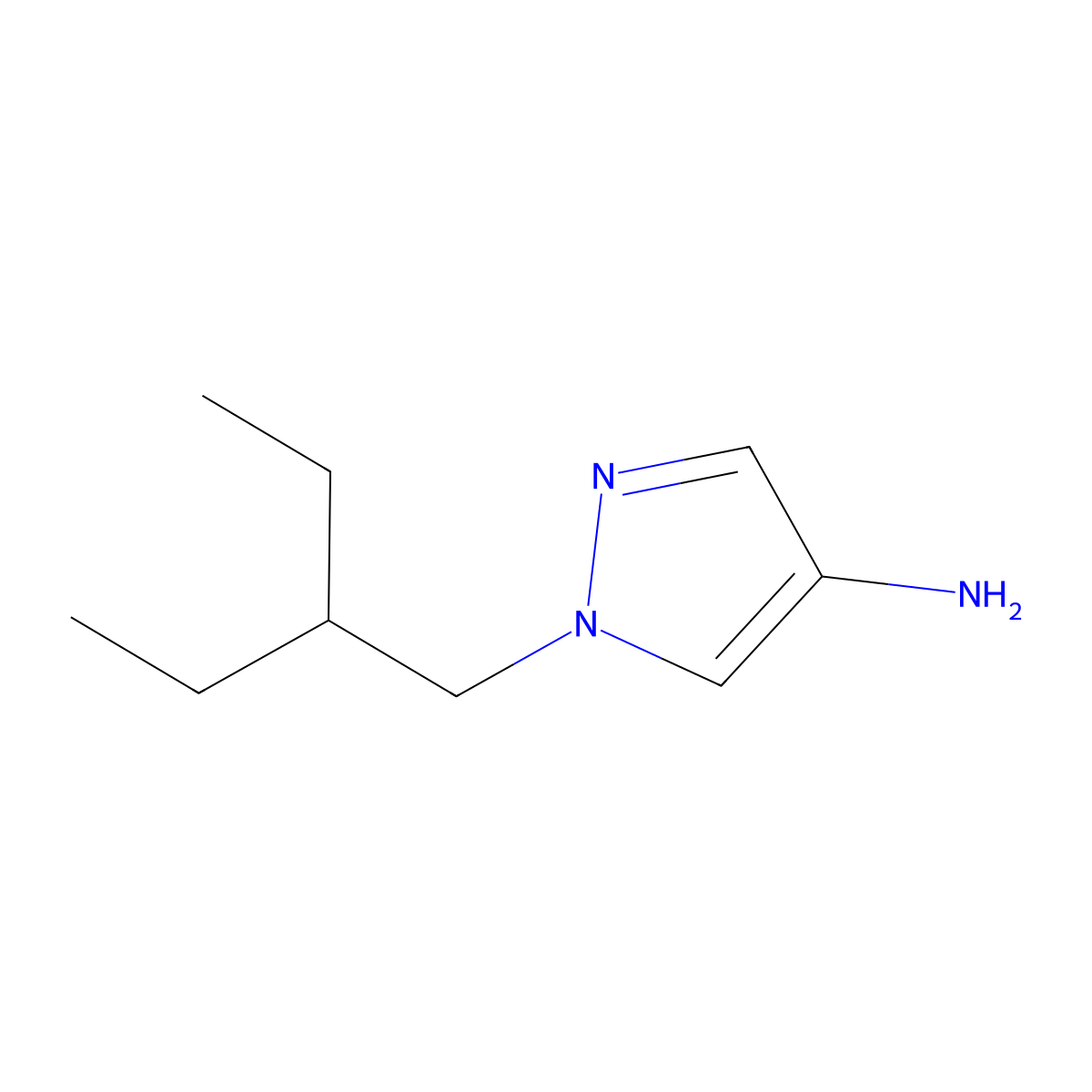 1-(2-Ethylbutyl)-1H-pyrazol-4-amine molecular structure, CAS 1240565-34-7