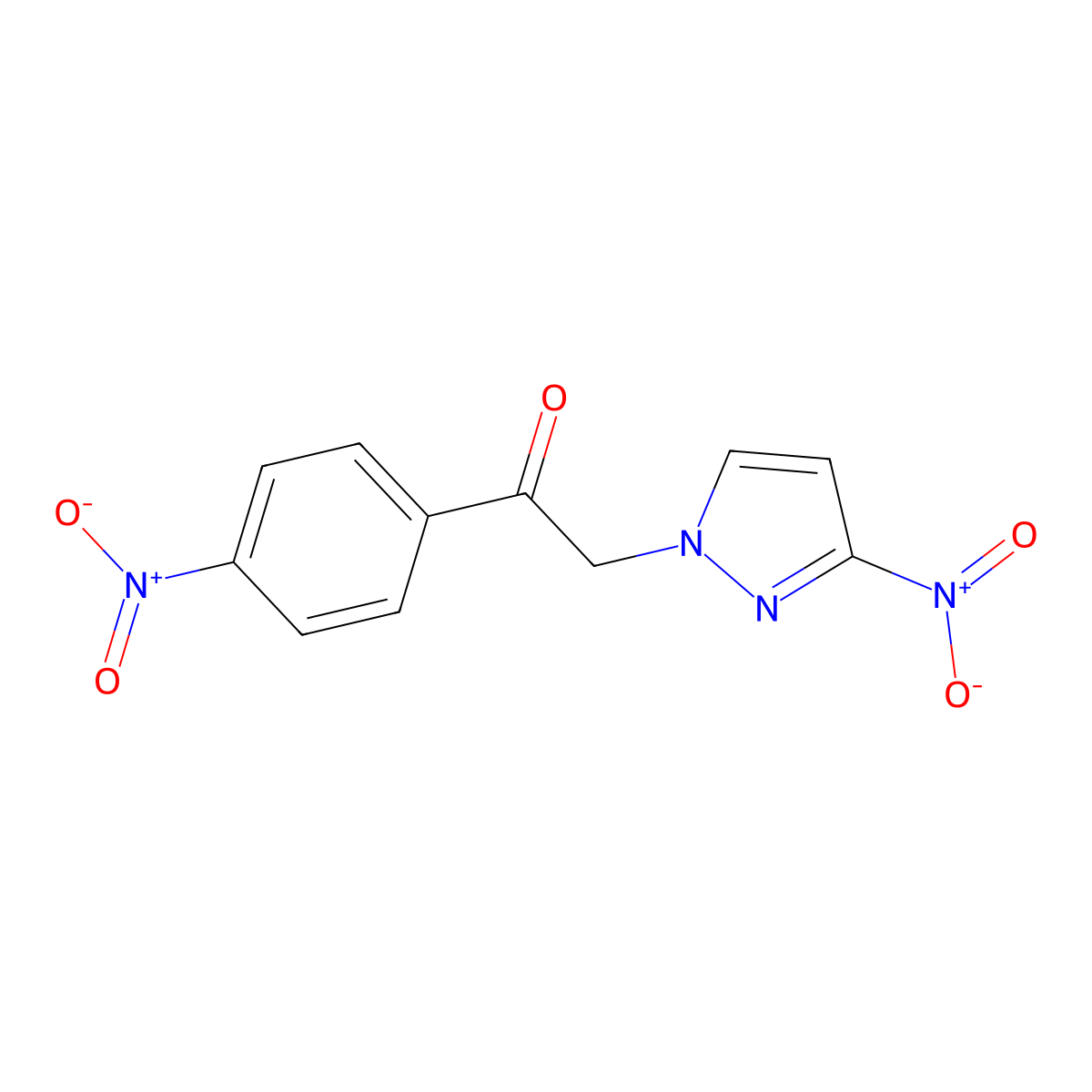 2-(3-Nitro-1H-pyrazol-1-yl)-1-(4-nitrophenyl)ethan-1-one molecular structure, CAS 1240565-57-4