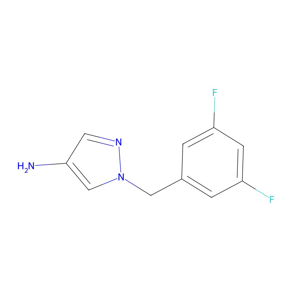 1-[(3,5-Difluorophenyl)methyl]-1H-pyrazol-4-amine molecular structure, CAS 1240565-69-8