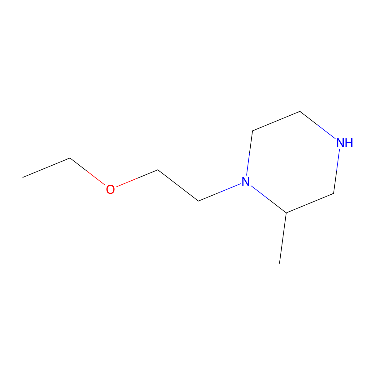 1-(2-Ethoxyethyl)-2-methylpiperazine molecular structure, CAS 1240565-71-2