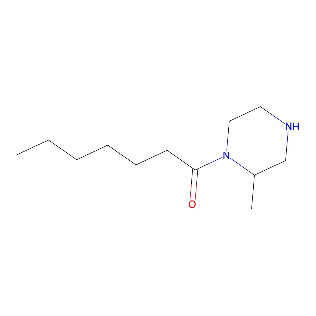1-(2-Methylpiperazin-1-yl)heptan-1-one molecular structure, CAS 1240565-72-3