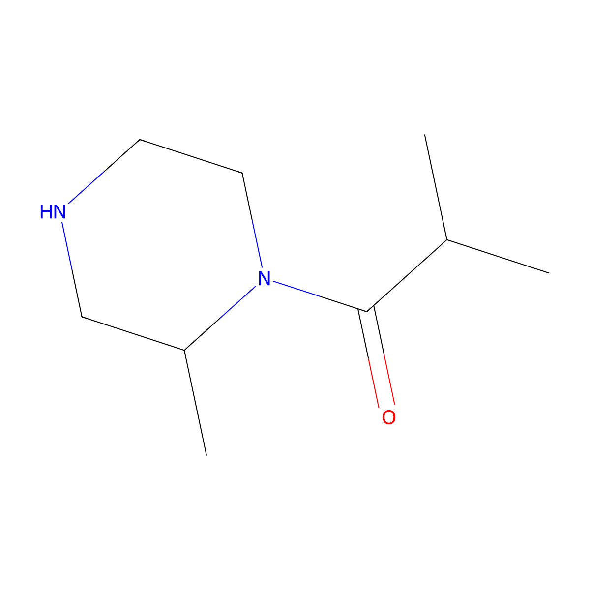 2-Methyl-1-(2-methylpiperazin-1-yl)propan-1-one molecular structure, CAS 1240565-73-4